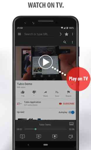 Tubio - Vedi i video web in TV, Chromecast,Airplay 2