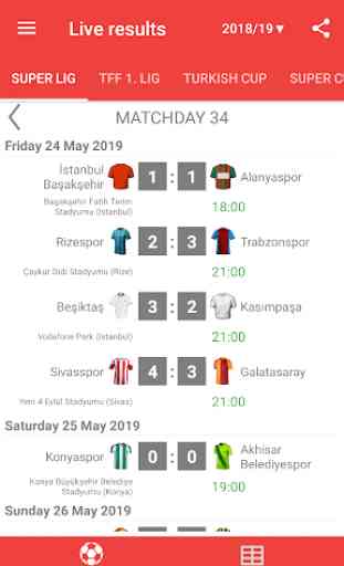 Live Scores for Super Lig 2019/2020 3