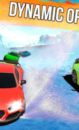 Frozen Water Slide Car Race: Aqua Park adventure 2