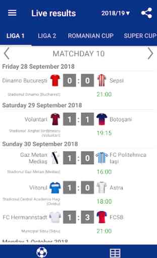 Live Scores for Liga 1 Romania 2019/2020 3