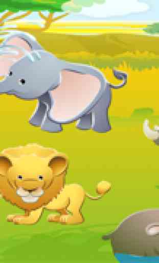 Apprendimento gioco per i bambini circa gli animali del safari: Giochi per la scuola materna, scuola materna o la scuola materna con leoni, elefanti, coccodrilli, ippopotami, scimmie, zebre e pappagallo e più nella giungla, savana e deserto! 1