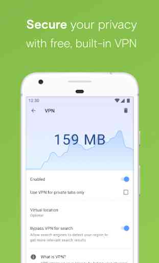 Browser Opera con VPN gratuita 1