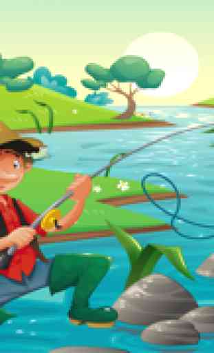 Gioco per bambini di età 2-5 sulla pesca: giochi, enigmi e indovinelli per la scuola materna, scuola materna o la scuola materna. Imparare con il mare, acqua, pesce, pescatore e la canna da pesca 1