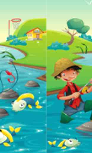 Gioco per bambini di età 2-5 sulla pesca: giochi, enigmi e indovinelli per la scuola materna, scuola materna o la scuola materna. Imparare con il mare, acqua, pesce, pescatore e la canna da pesca 2
