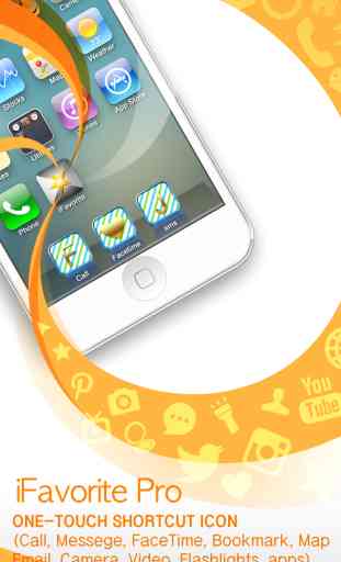 Un tocco di chiamata, messaggio, URL, casa scorciatoia icona schermo (iFavorite Pro: per Instagram, Snapshat, WhatsApp and iOS7 ) 1