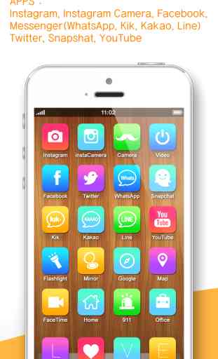 Un tocco di chiamata, messaggio, URL, casa scorciatoia icona schermo (iFavorite Pro: per Instagram, Snapshat, WhatsApp and iOS7 ) 3