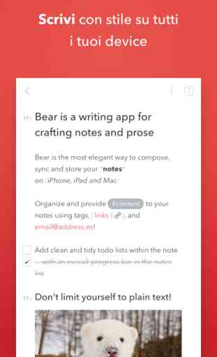 Bear - Le tue note markdown 1