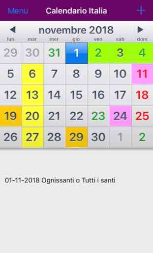 Calendario Italia 2019 1