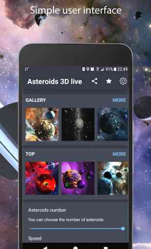 Asteroidi 3D Sfondo animato 1