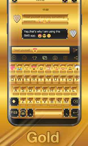 Gold Emoji Keyboard Theme 1