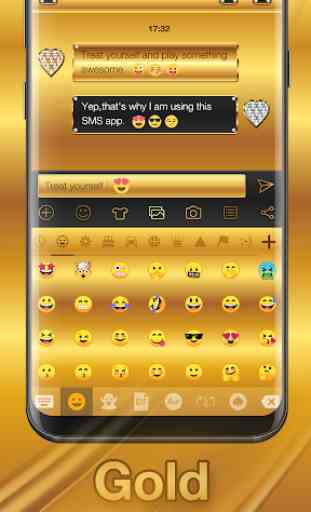 Gold Emoji Keyboard Theme 2