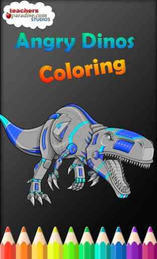 Robot Dinosaurs & Big Angry Dinos Coloring Pages 1