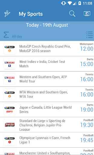 UK Live Sport TV Listings 1