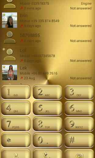 Dialer Solid Gold Theme for Drupe and ExDialer 1