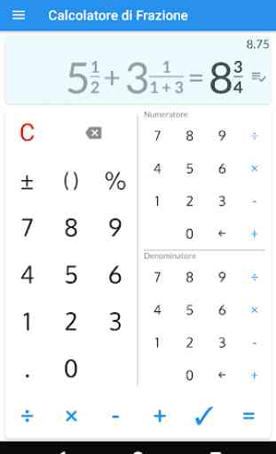 Calcolatore frazionario con soluzioni 1