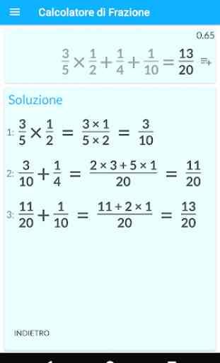 Calcolatore frazionario con soluzioni 2