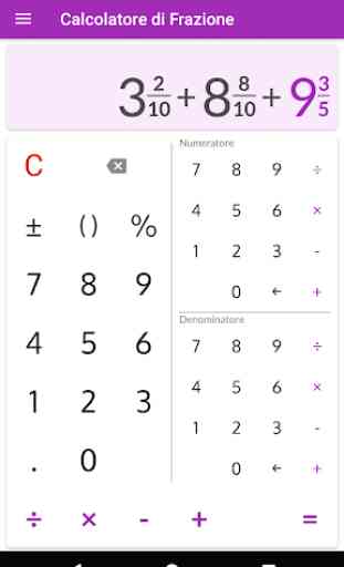 Calcolatore frazionario con soluzioni 4