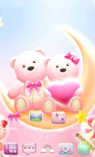Cute Bear love  honey with Pink hearts DIY Theme 4