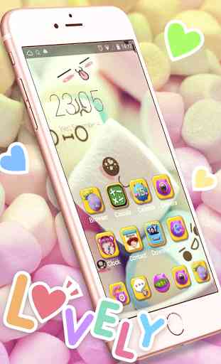 Cute Marshmallow cartoon Theme for android free 2