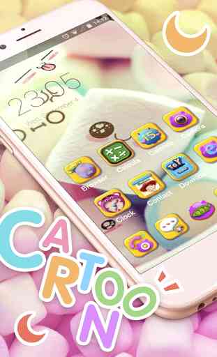 Cute Marshmallow cartoon Theme for android free 3