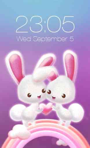 Love Rabbit Theme - Kawaii Cute Bunny Comic Theme 1