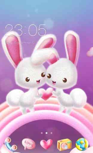 Love Rabbit Theme - Kawaii Cute Bunny Comic Theme 2