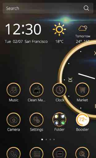 Luxury Clock CM Launcher Theme 1