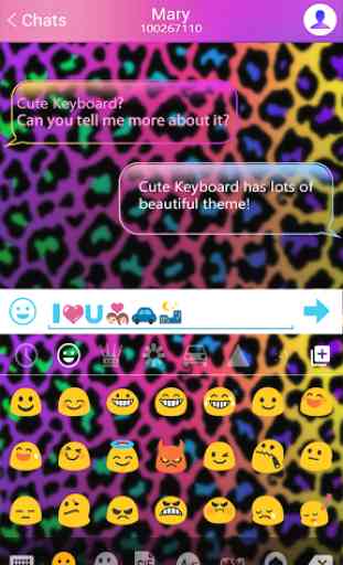 Rainbow Cheetah Emoji Keyboard 2