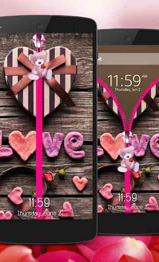 Romantic Zipper Lock Screen 1