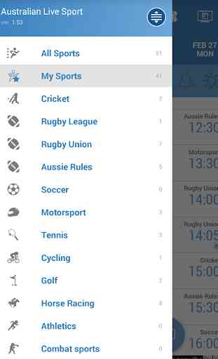 Australian Live Sport TV Listings 2