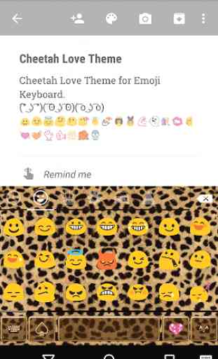 Cheetah Emoji Keyboard Theme 2