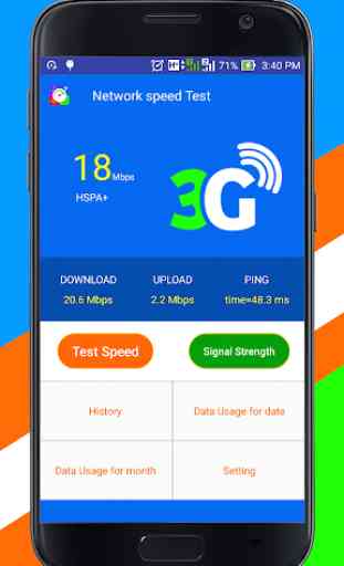 Speed network 3G, 4G, WIFI 1
