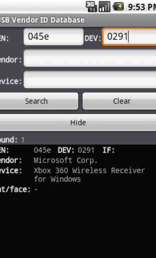 USB VEN/DEV Database 1