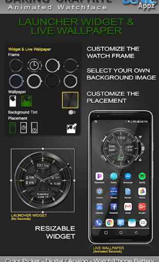 Daring Graphite HD WatchFace Widget Live Wallpaper 2
