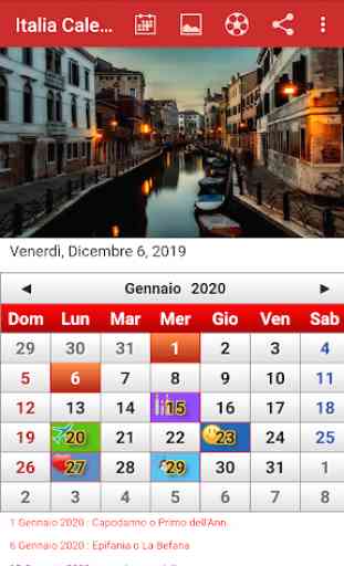 Italia Calendario 2020 1