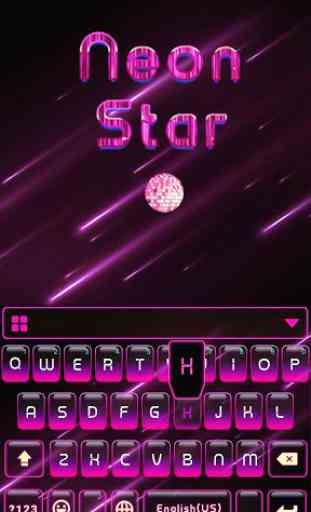 Neon Star Kika Keyboard Theme 1