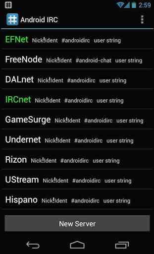 IRC for Android ™ 1