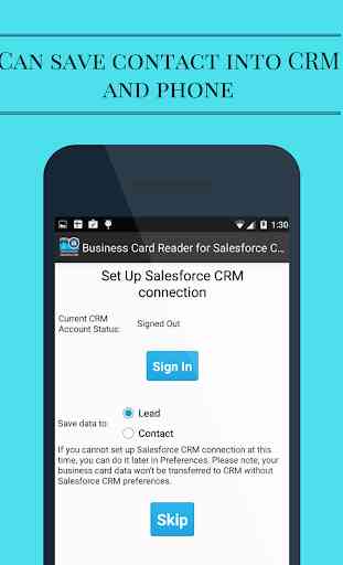 Scanner per biglietti da visita Salesforce CRM 2