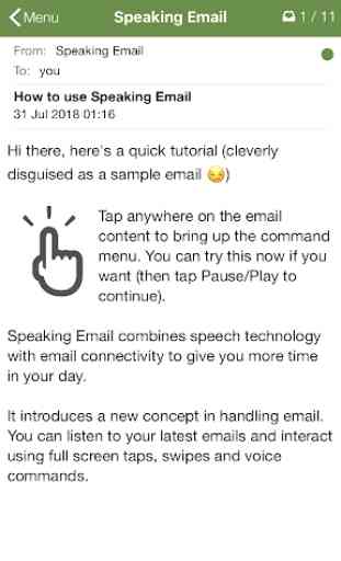 Speaking Email - voice reader for email 3