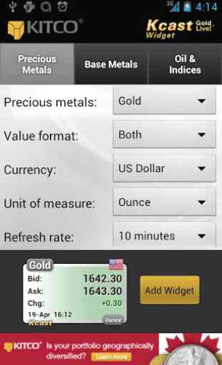 Gold Live! Widget - Gold Price, Silver Price 4
