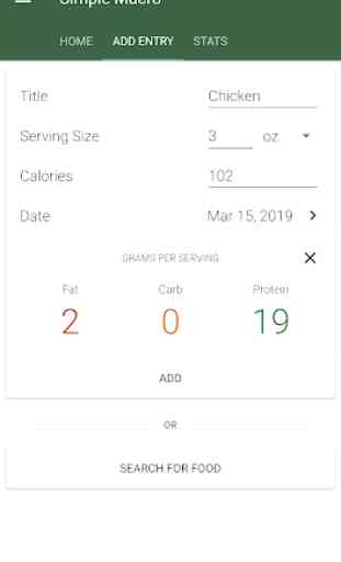 Simple Macro - Calorie Counter 3