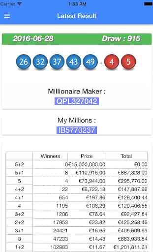 LotteryPro for EuroMillions Lotto 3
