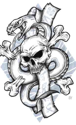 Skulls Tattoo Design Wallpaper 2