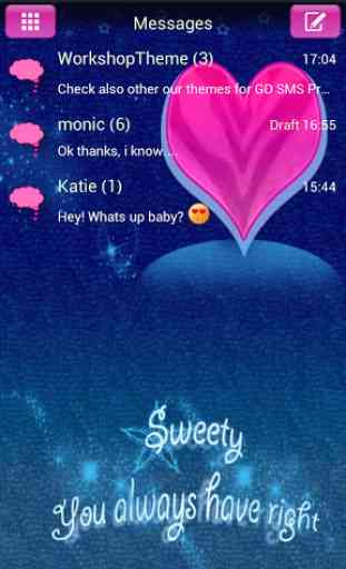 Tema blu rosa GO SMS Pro 2