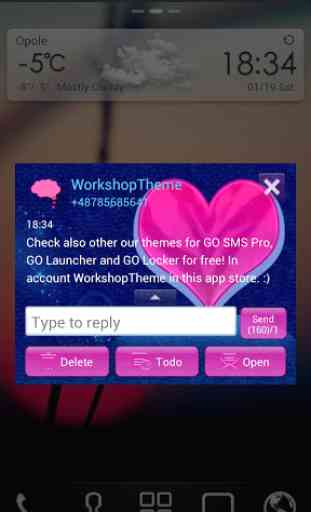 Tema blu rosa GO SMS Pro 4