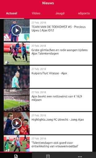 Officiële AFC Ajax voetbal app 1