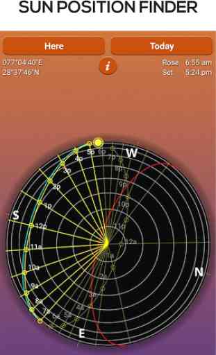 Sun Seeker - Sunrise Sunset Times Tracker, Compass 2