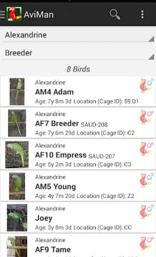 AviMan: Aviary Management App 2