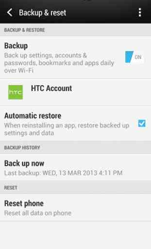 Backup HTC 3