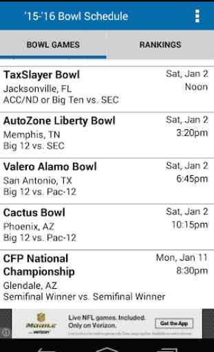 College Football Bowl Schedule 1